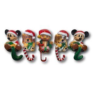 Vintage Disney Christmas Stocking Hanger Holder by Holpro Set x 5 Mickey Mouse
